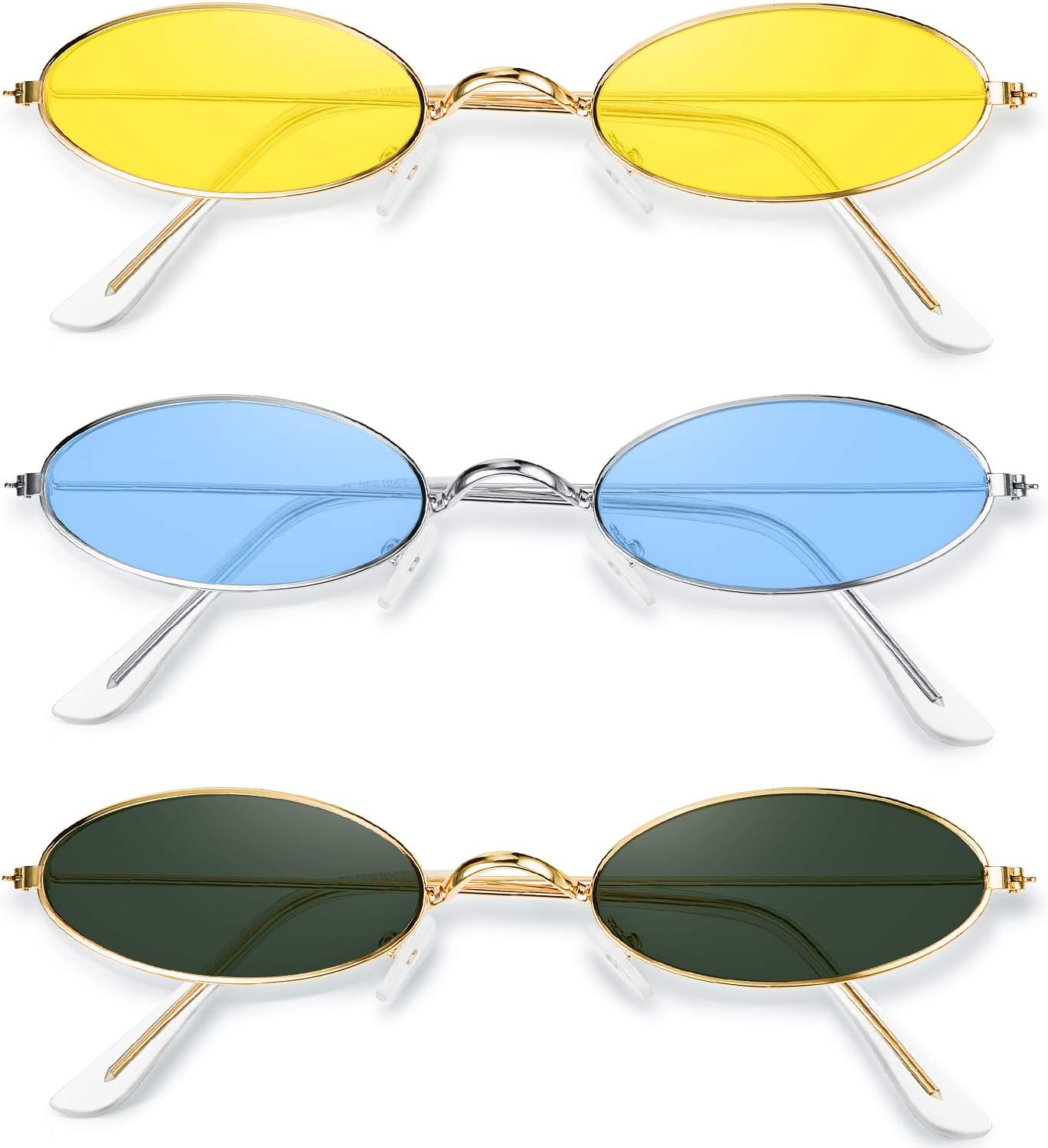 3 винтажных овальных солнцезащитных очков в стиле ретро с тонкой металлической оправой, маленькие винтажные солнцезащитные очки конфетных цветов для мужчин и женщин Frienda, Blue Lens, Dark Green Lens, Yellow Lens
3 винтажных овальных солнцезащитных очков в стиле ретро с тонкой металлической оправой, маленькие винтажные солнцезащитные очки конфетных цветов для мужчин и женщин Frienda, Blue Lens, Dark Green Lens, Yellow Lens