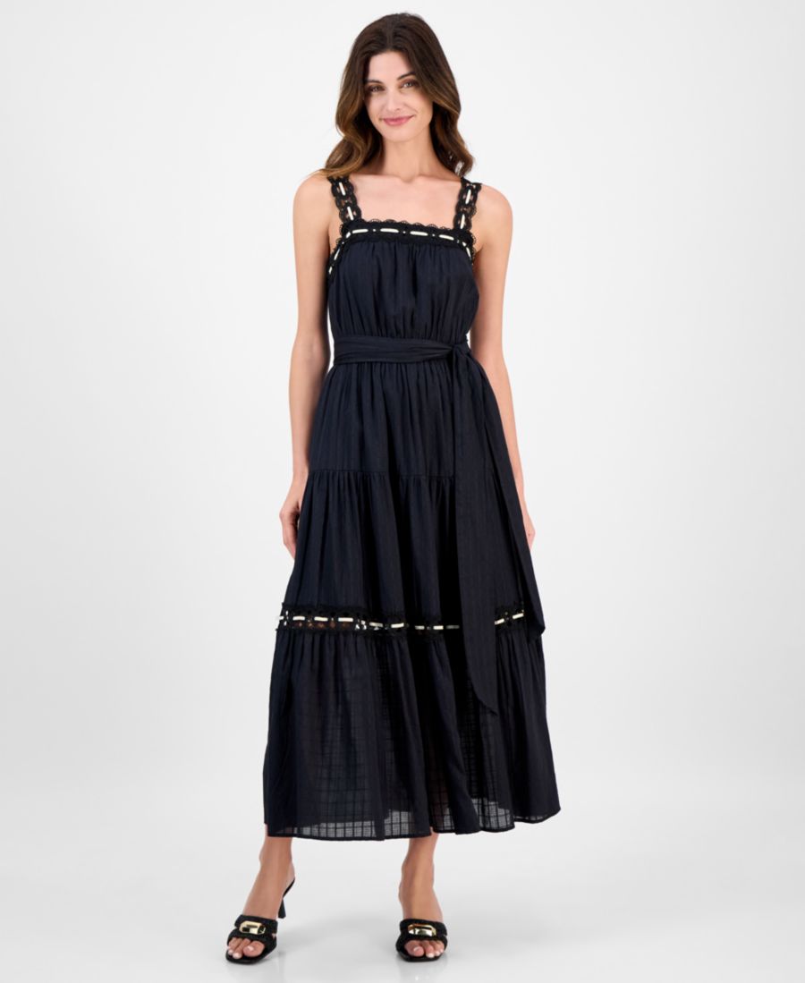 Женское хлопковое платье миди без рукавов с кружевной отделкой Anne Klein, Black/White
Женское хлопковое платье миди без рукавов с кружевной отделкой Anne Klein, Black/White