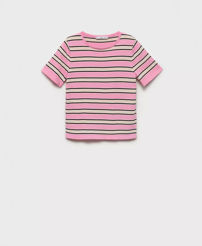 Женский свитер с короткими рукавами в комбинированную полоску MANGO, розовый
Женский свитер с короткими рукавами в комбинированную полоску MANGO, розовый