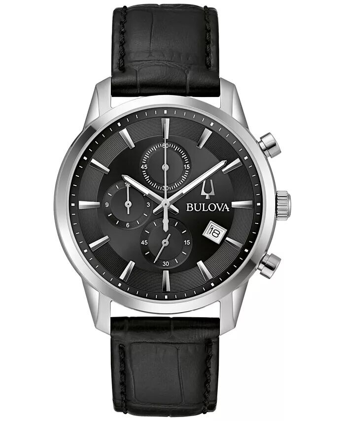 Мужские часы с хронографом Classic Sutton, черный кожаный ремешок, 41 мм Bulova
Мужские часы с хронографом Classic Sutton, черный кожаный ремешок, 41 мм Bulova