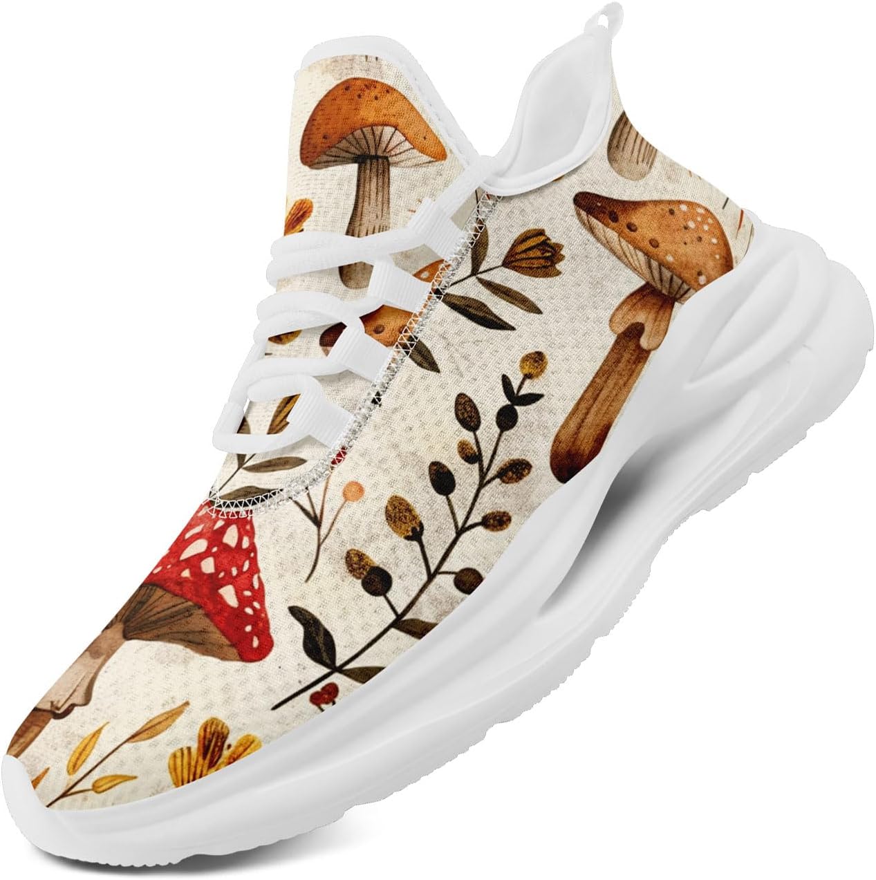 Модные дышащие сетчатые кроссовки для мужчин и женщин - с цветочным, грибным и абстрактным принтом, легкие спортивные шнуровки Awsole, белый
Модные дышащие сетчатые кроссовки для мужчин и женщин - с цветочным, грибным и абстрактным принтом, легкие спортивные шнуровки Awsole, белый