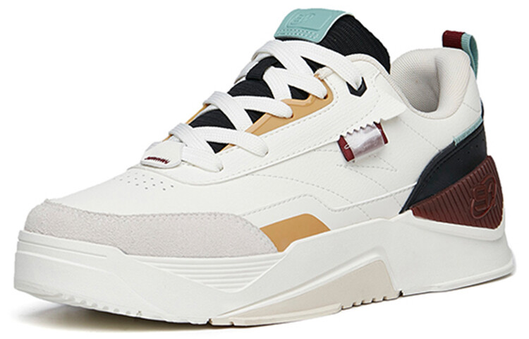 Кроссовки для скейтбординга мужские с низким верхом цвета слоновой кости, белого/черного/желтого цвета Anta, Черный, Кроссовки для скейтбординга мужские с низким верхом цвета слоновой кости, белого/черного/желтого цвета Anta