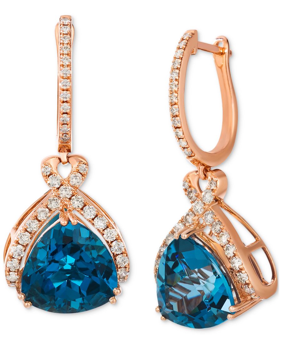 Серьги-кольца с подвесками в виде лондонского голубого топаза (12 карат) и бриллиантов телесного цвета (7/8 карата) из розового золота 14 карат Le Vian, Rose Gold
Серьги-кольца с подвесками в виде лондонского голубого топаза (12 карат) и бриллиантов телесного цвета (7/8 карата) из розового золота 14 карат Le Vian, Rose Gold