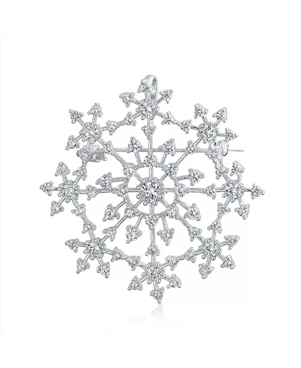 Большая праздничная зимняя брошь-булавка в виде снежинки с кубическим цирконием и подвеской в виде замороженного шарфа из латуни Bling Jewelry, clear
Большая праздничная зимняя брошь-булавка в виде снежинки с кубическим цирконием и подвеской в виде замороженного шарфа из латуни Bling Jewelry, clear