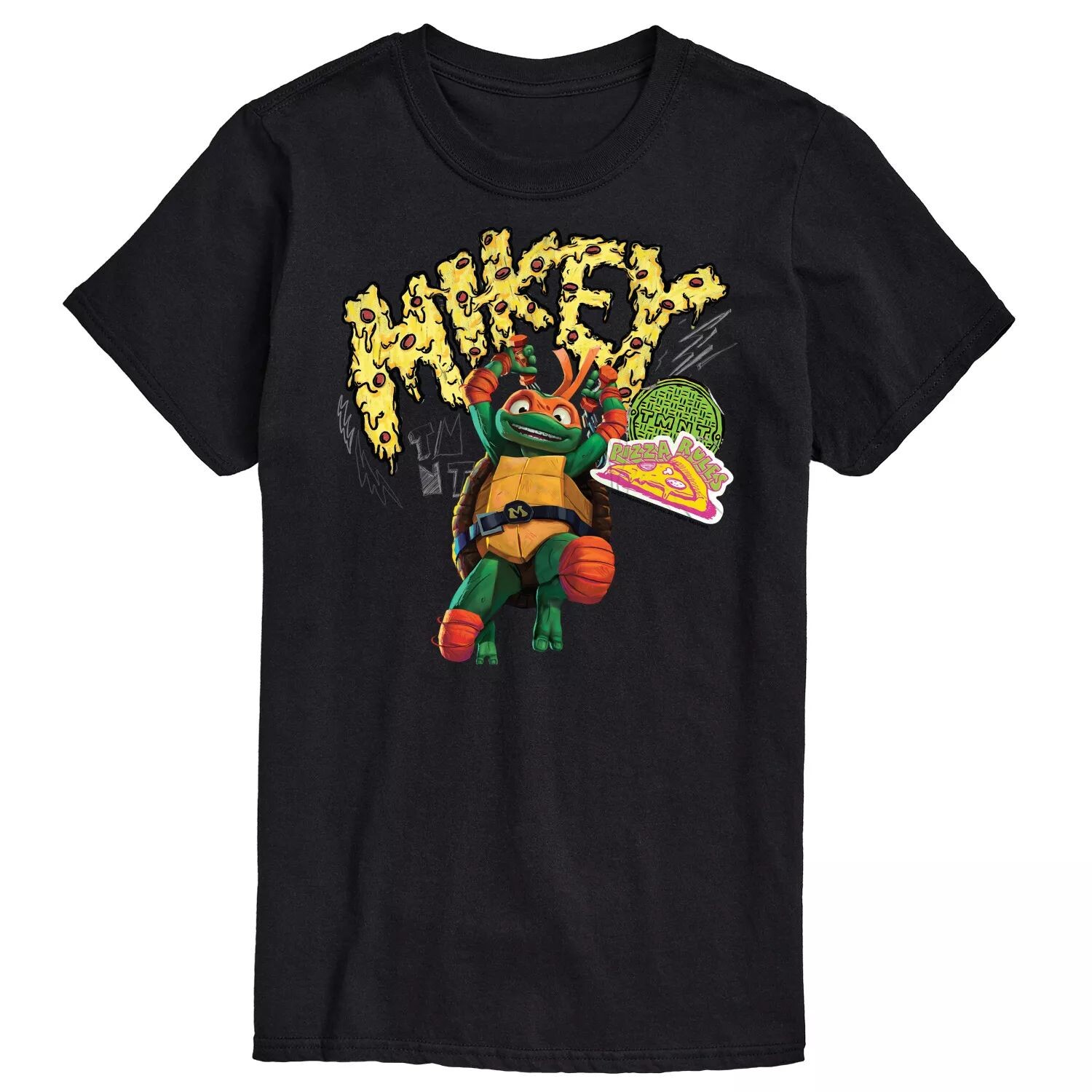Футболка с рисунком Big & Tall TMNT Mutant Mayhem Mikey, Black Nickelodeon, черный 
Футболка с рисунком Big & Tall TMNT Mutant Mayhem Mikey, Black Nickelodeon, черный