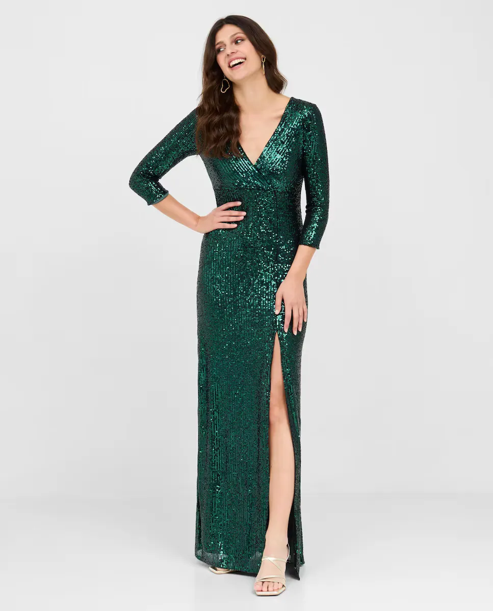 Длинное платье с пайетками и разрезом по бокам Veneno en la piel, зеленый
Длинное платье с пайетками и разрезом по бокам Veneno en la piel, зеленый