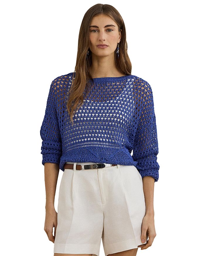 Свитер из смесовой льняной ткани с ажурной вязкой Pointelle Ralph Lauren, синий
Свитер из смесовой льняной ткани с ажурной вязкой Pointelle Ralph Lauren, синий