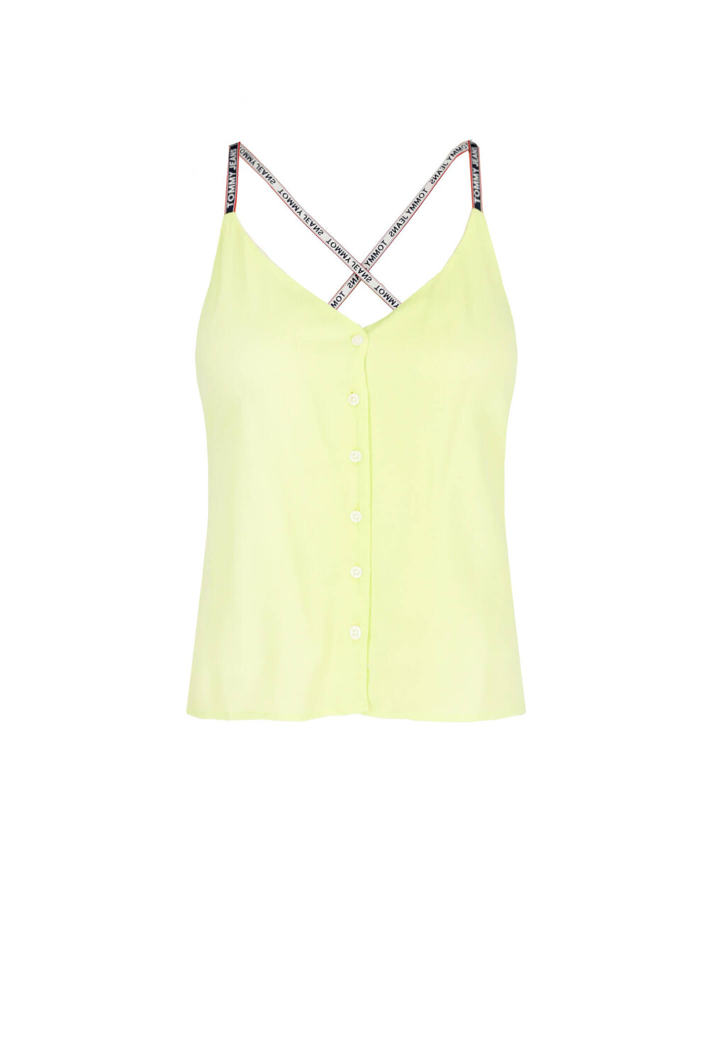 Топ Tommy Jeans cami regular fit, лаймовый 
Топ Tommy Jeans cami regular fit, лаймовый