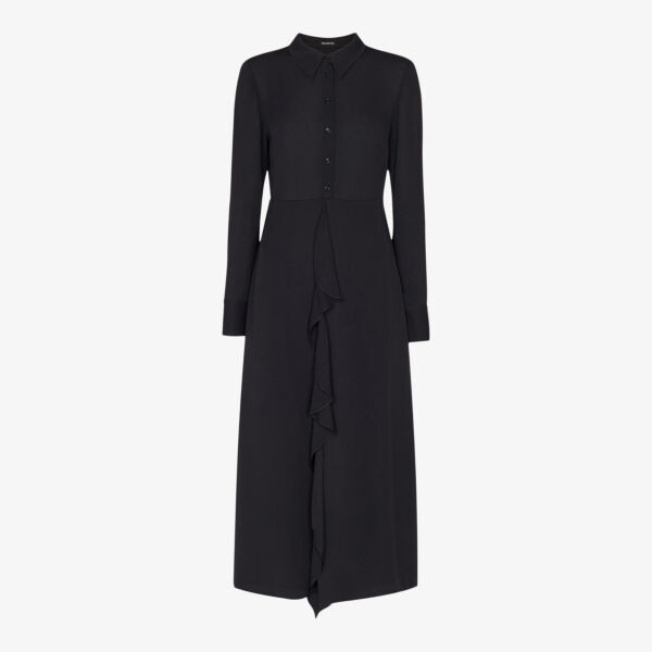 Тканое платье миди lea с оборками спереди Whistles, черный
Тканое платье миди lea с оборками спереди Whistles, черный