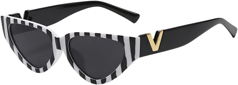 Винтажные солнцезащитные очки «кошачий глаз» для женщин, ретро-оправа в форме треугольника, модные солнцезащитные очки с защитой от УФ-излучения UV400 (в полоску) MAZNVISO, Stripe
Винтажные солнцезащитные очки «кошачий глаз» для женщин, ретро-оправа в форме треугольника, модные солнцезащитные очки с защитой от УФ-излучения UV400 (в полоску) MAZNVISO, Stripe