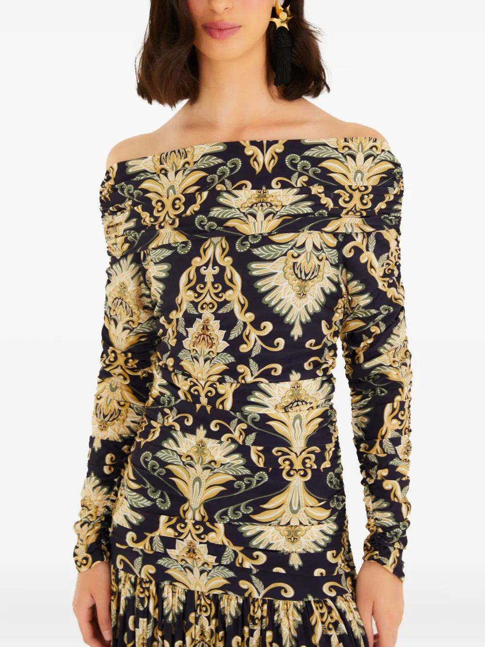 Макси-платье с открытыми плечами и орнаментом «арабеска» Farm Rio, черный
Макси-платье с открытыми плечами и орнаментом «арабеска» Farm Rio, черный