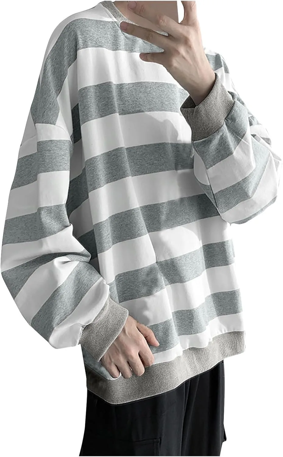 Мужская полосатая оверсайз толстовка Harajuku
Мужская полосатая оверсайз толстовка Harajuku