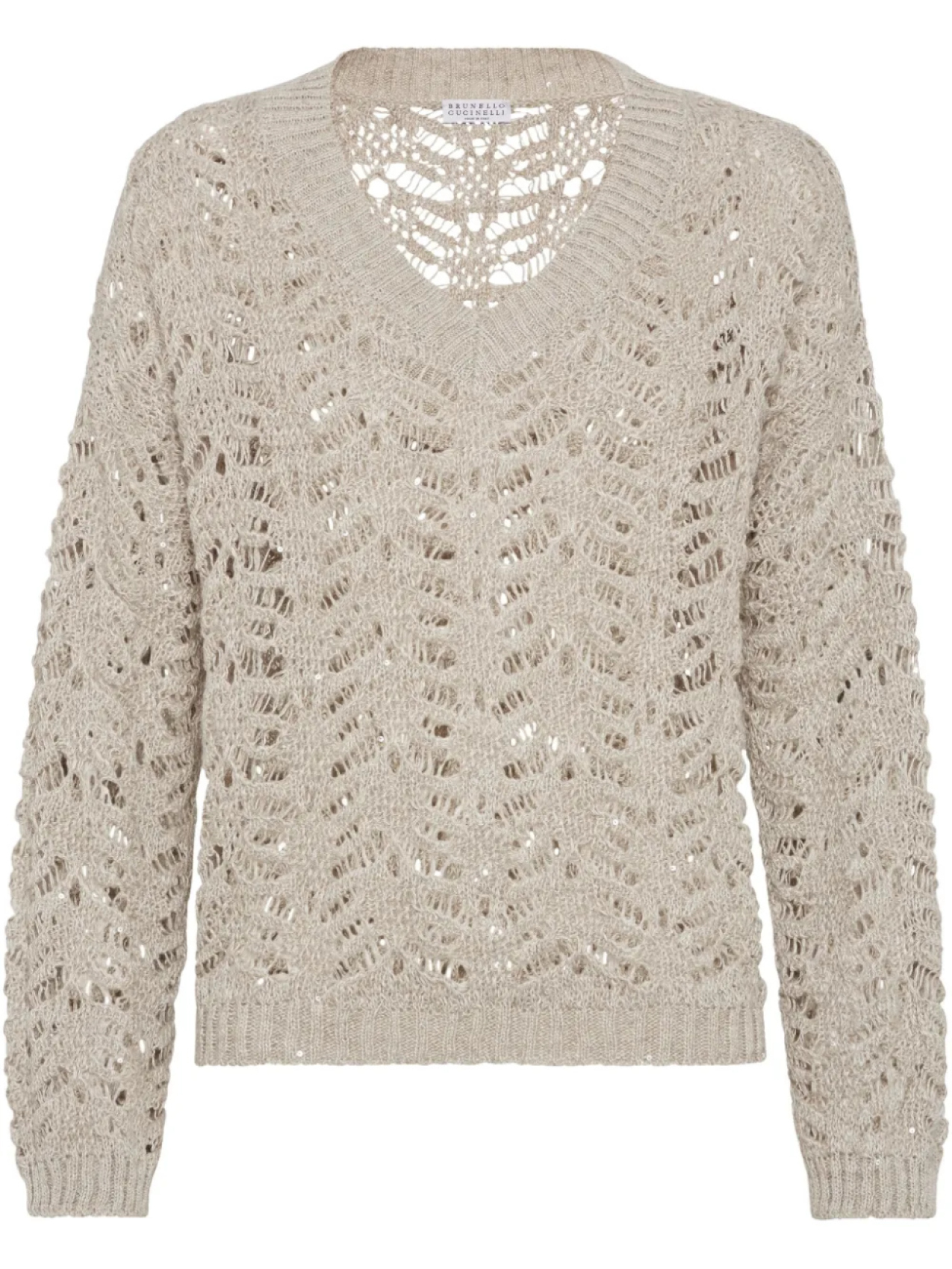 Brunello Cucinelli свитер Foliage Lace, нейтральный 
Brunello Cucinelli свитер Foliage Lace, нейтральный