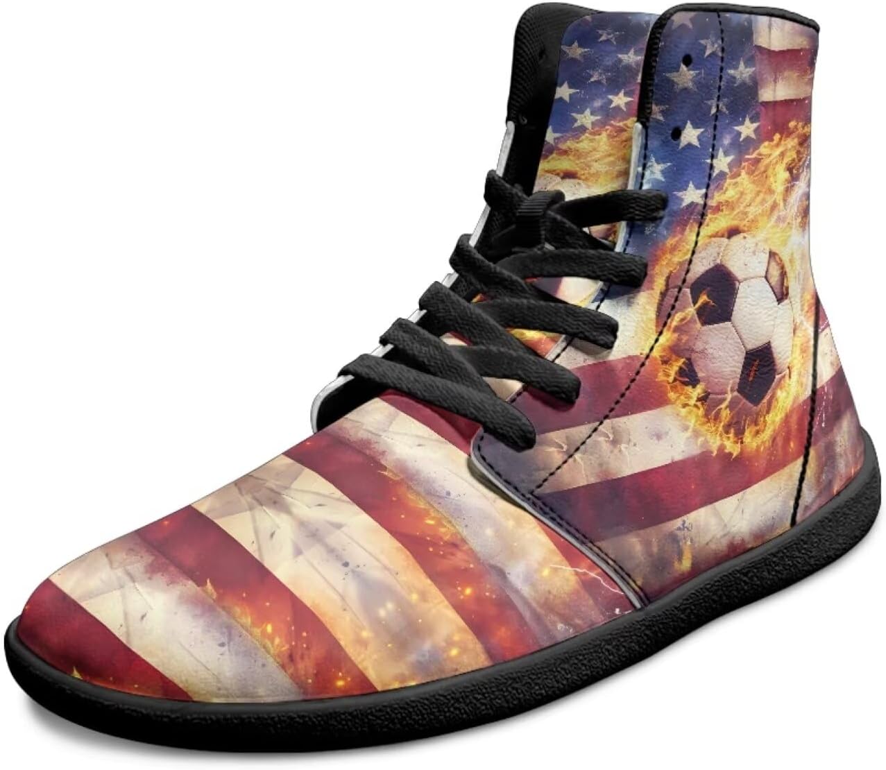 Мужские кроссовки с широким носком, высокие, на шнуровке, обувь для бега и походов с эффектом босоногости, без подъема, дышащие Xixirimido, American Flag Football Flame
Мужские кроссовки с широким носком, высокие, на шнуровке, обувь для бега и походов с эффектом босоногости, без подъема, дышащие Xixirimido, American Flag Football Flame