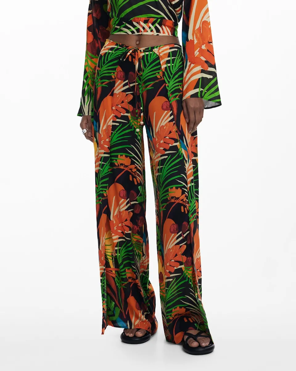 Женские широкие длинные брюки-парео Desigual, черный 
Женские широкие длинные брюки-парео Desigual, черный