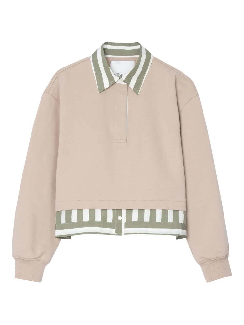 Топ с воротником-поло и полосатыми вставками 3.1 Phillip Lim, нейтральный 
Топ с воротником-поло и полосатыми вставками 3.1 Phillip Lim, нейтральный