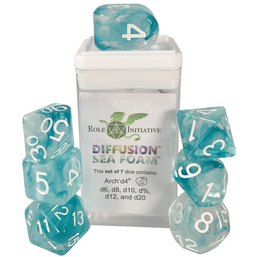 Аксессуары Role 4 Initiative R4I Dice w/ Arch'd4: Diffusion - Sea Foam (7)
Аксессуары Role 4 Initiative R4I Dice w/ Arch'd4: Diffusion - Sea Foam (7)