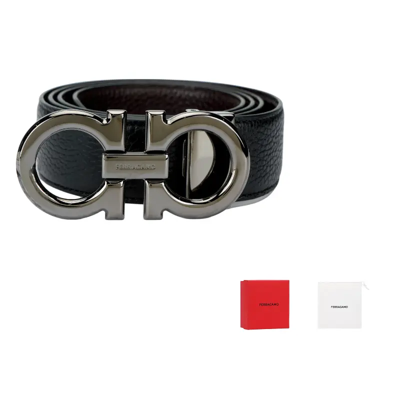 Ремень из кожи с реверсивной пряжкой Gancini Ferragamo, черный
Ремень из кожи с реверсивной пряжкой Gancini Ferragamo, черный