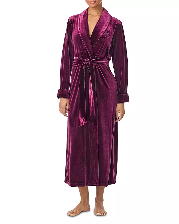 Длинное платье с длинными рукавами, бархатным воротником-шалью. Ralph Lauren, фиолетовый
Длинное платье с длинными рукавами, бархатным воротником-шалью. Ralph Lauren, фиолетовый