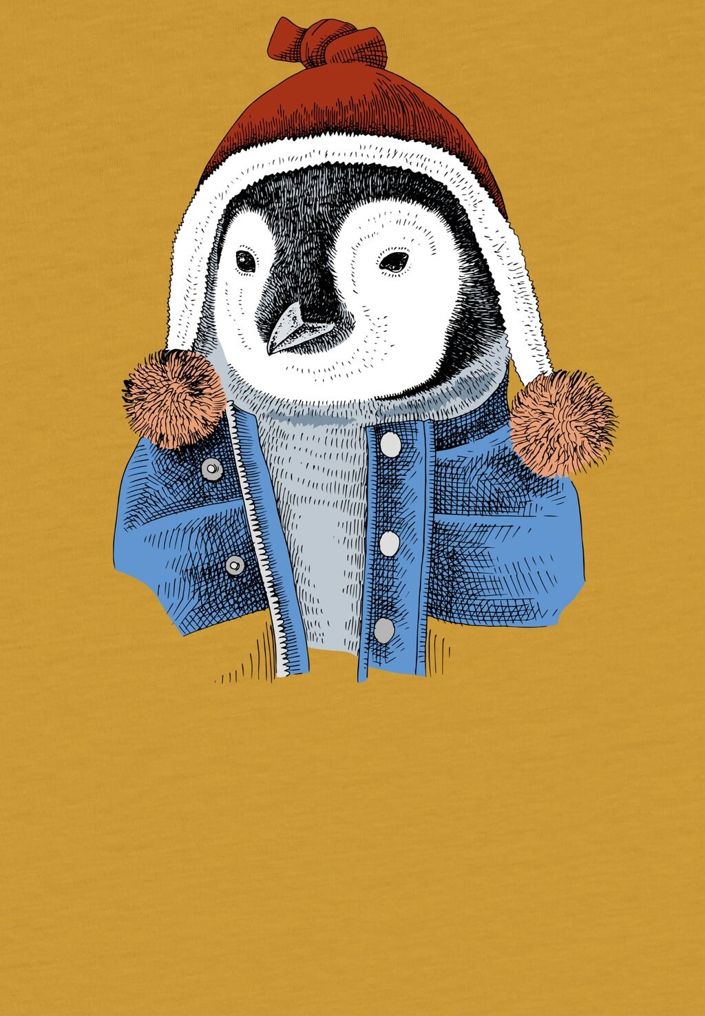 Принт на футболке Pinguin watapparel, охра
Принт на футболке Pinguin watapparel, охра