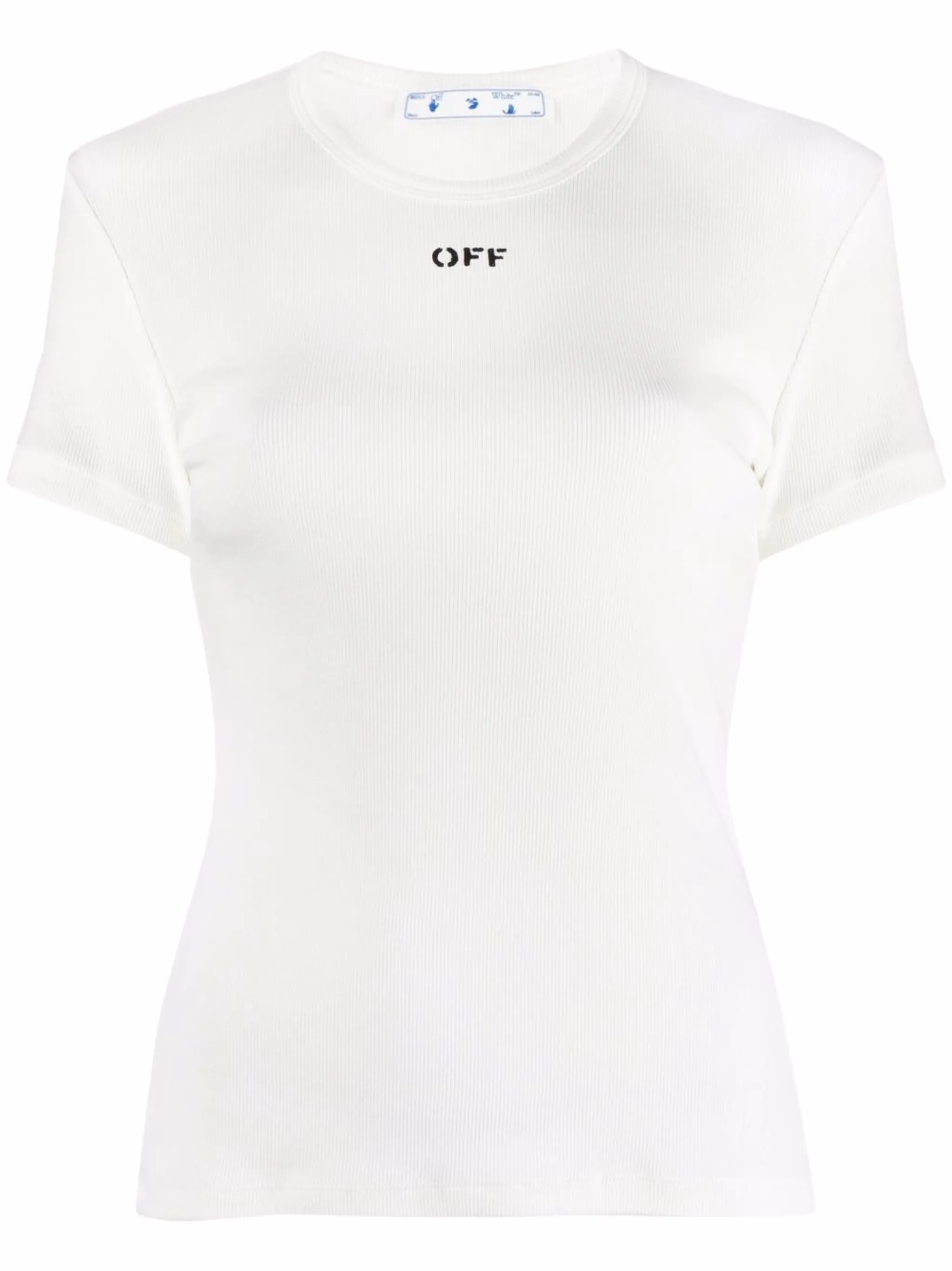 Футболка в рубчик с логотипом Off-White, белый
Футболка в рубчик с логотипом Off-White, белый