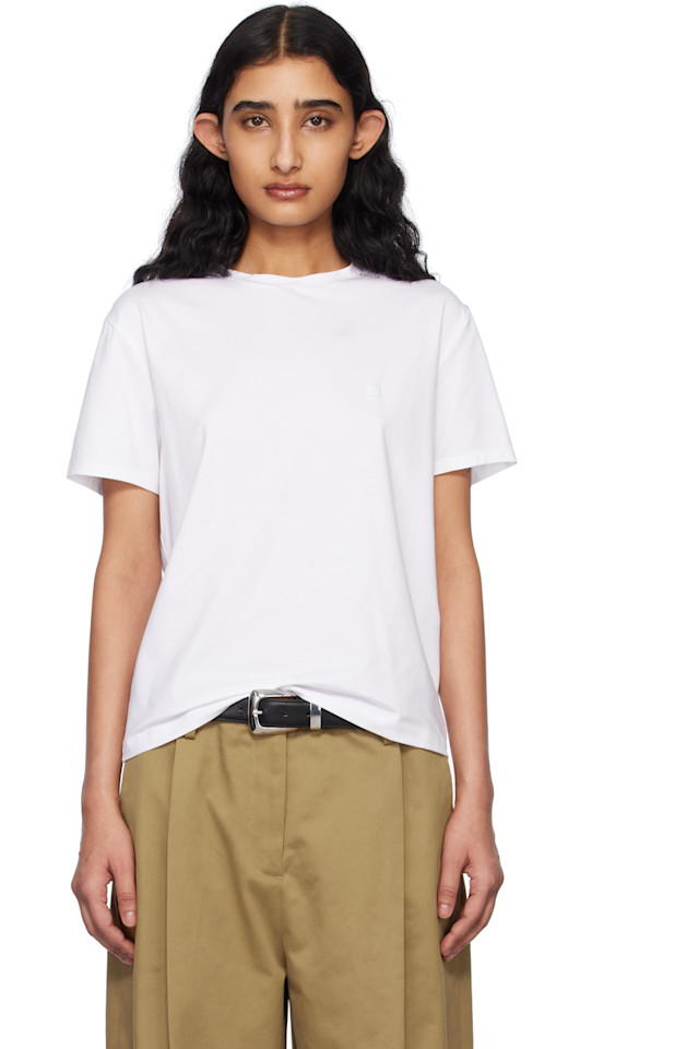 Футболка классического кроя Acne Studios, белый 
Футболка классического кроя Acne Studios, белый