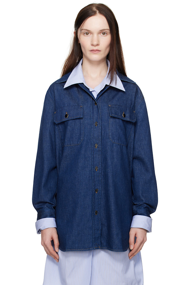 Рубашка деним Anastasia Barbieri Edition Mare A.P.C., индиго
Рубашка деним Anastasia Barbieri Edition Mare A.P.C., индиго
