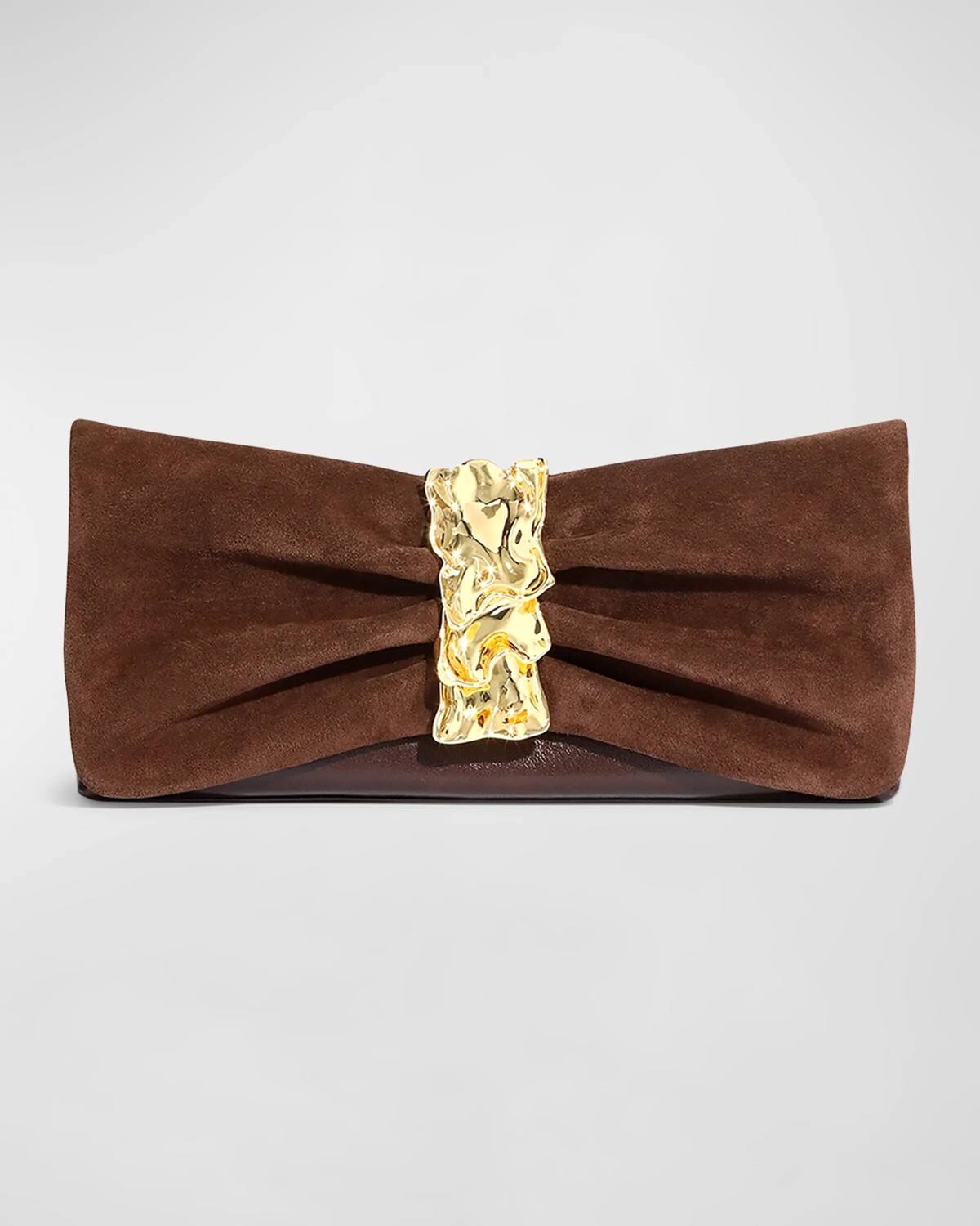 Замшевая сумка-трансформер Golden Ribbon Alexis Bittar, цвет Chocolate 
Замшевая сумка-трансформер Golden Ribbon Alexis Bittar, цвет Chocolate