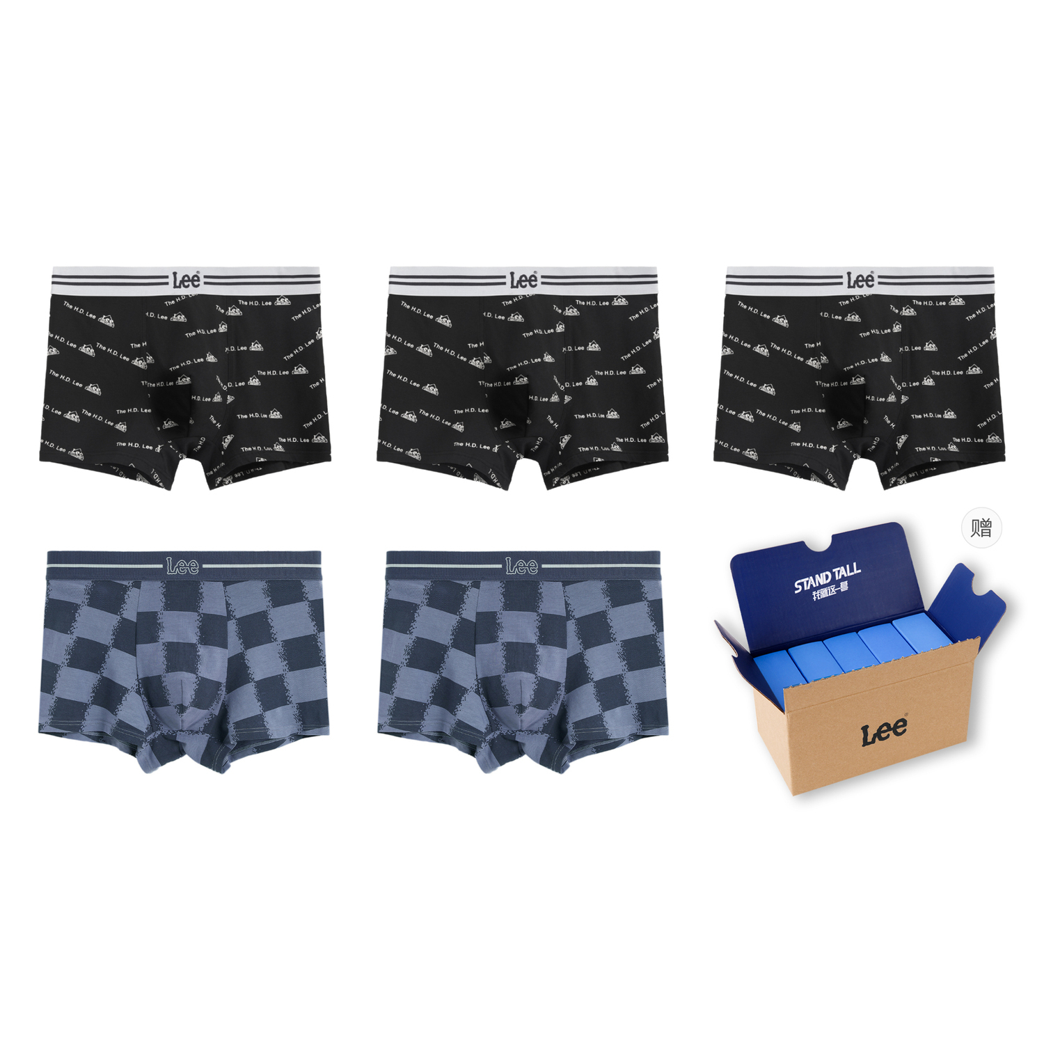 Lee Подарочный набор мужского белья 5 пар
Lee Подарочный набор мужского белья 5 пар