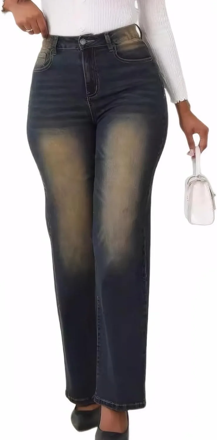 Прямые джинсы для женщин, высокие с широкими штанинами Cicilin
Прямые джинсы для женщин, высокие с широкими штанинами Cicilin