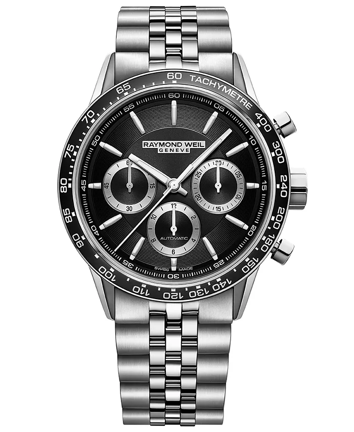 Мужские швейцарские автоматические часы-хронограф Freelancer с браслетом из нержавеющей стали 44 мм Raymond Weil
Мужские швейцарские автоматические часы-хронограф Freelancer с браслетом из нержавеющей стали 44 мм Raymond Weil