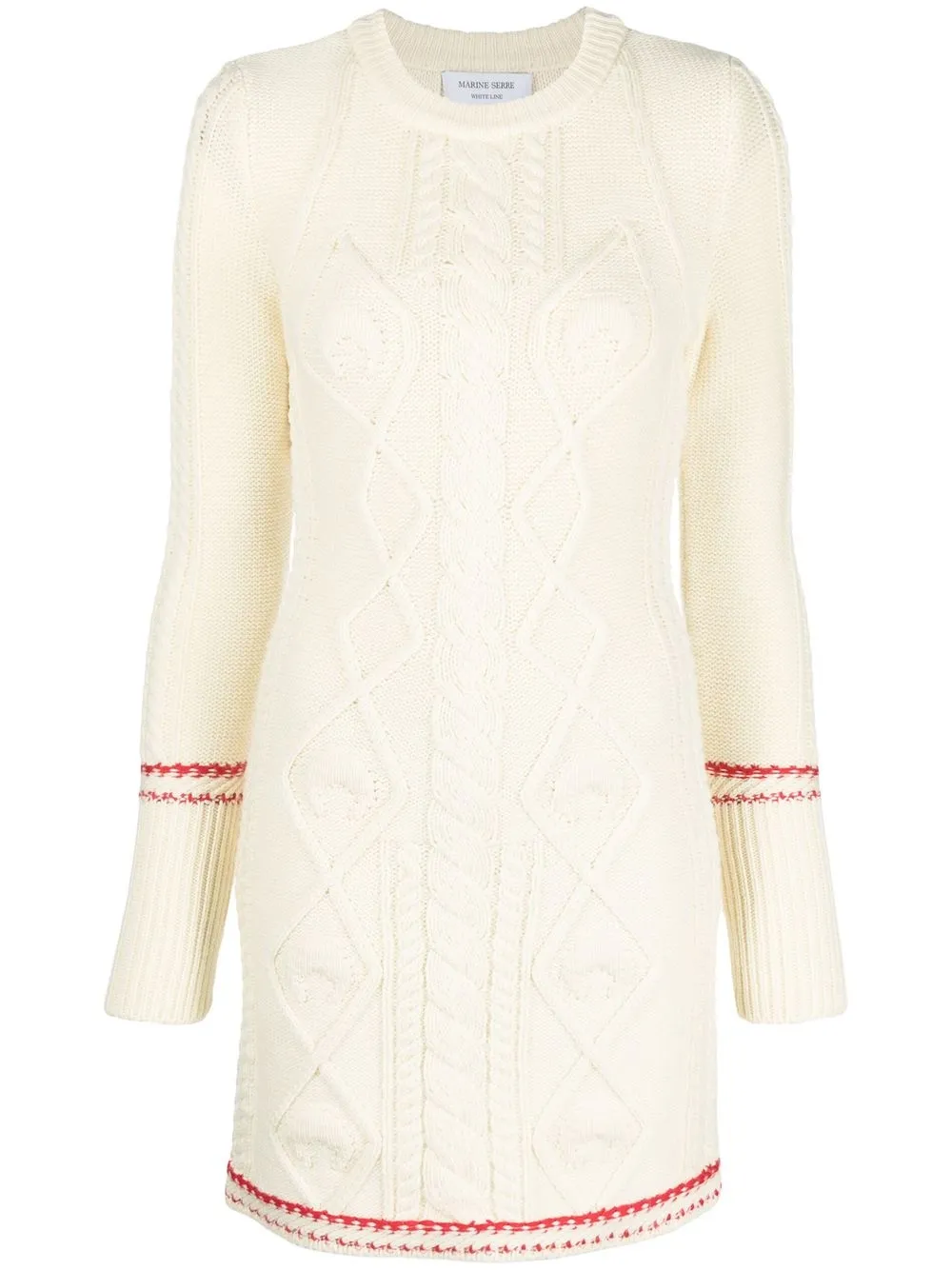 Шерстяное платье фактурной вязки Marine Serre, нейтральный
Шерстяное платье фактурной вязки Marine Serre, нейтральный