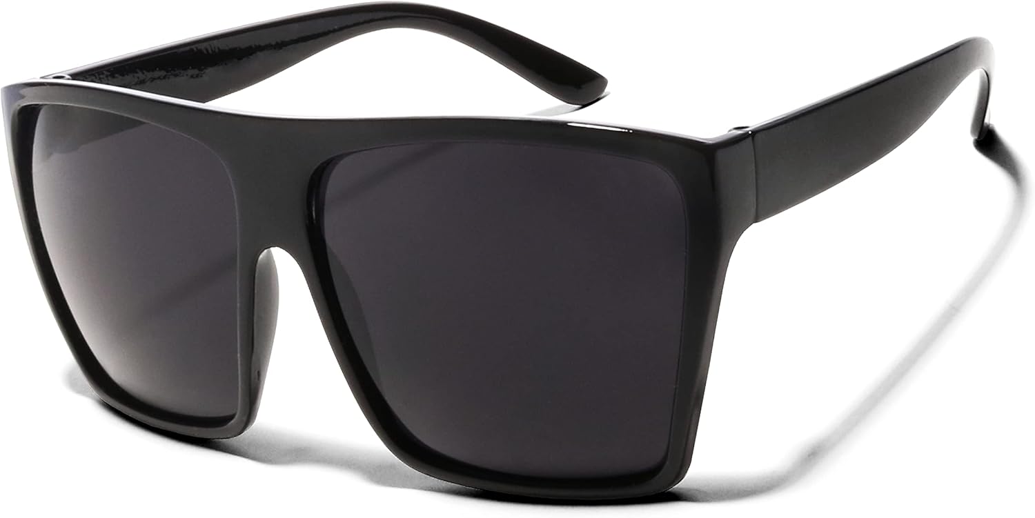 Модные солнцезащитные очки ShadyVEU увеличенного размера с плоской верхней частью, квадратной и трапециевидной формы, для мужчин и женщин, Glossy Black Frame With Dark Black Lens
Модные солнцезащитные очки ShadyVEU увеличенного размера с плоской верхней частью, квадратной и трапециевидной формы, для мужчин и женщин, Glossy Black Frame With Dark Black Lens