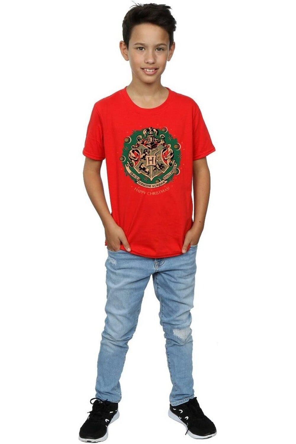 Хлопковая рождественская футболка с венком Harry Potter, красный
Хлопковая рождественская футболка с венком Harry Potter, красный