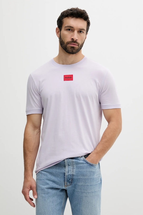 Хлопковая футболка Hugo, фиолетовый
Хлопковая футболка Hugo, фиолетовый