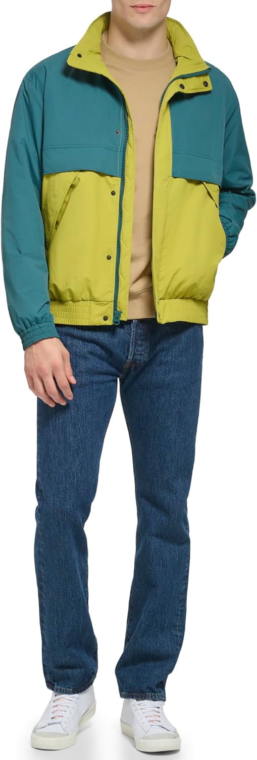 Levi's Mens Levi's Мужская ветровка из нейлона с застежкой-молнией спереди в стиле ретро, Green/Blue
Levi's Mens Levi's Мужская ветровка из нейлона с застежкой-молнией спереди в стиле ретро, Green/Blue