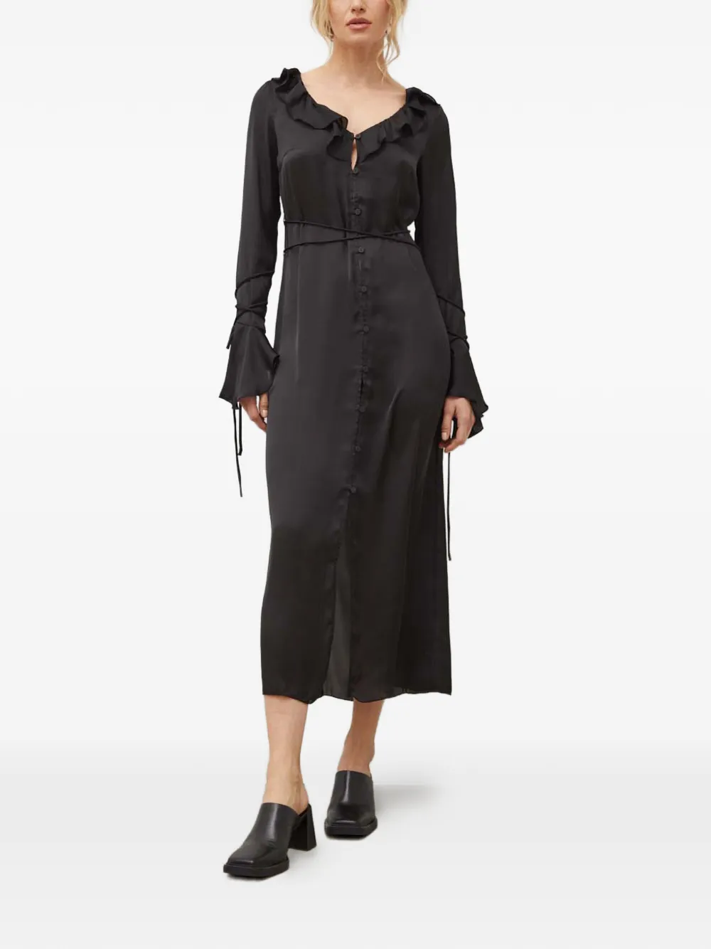 Платье миди с оборками и расклешенным силуэтом Resume, черный
Платье миди с оборками и расклешенным силуэтом Resume, черный