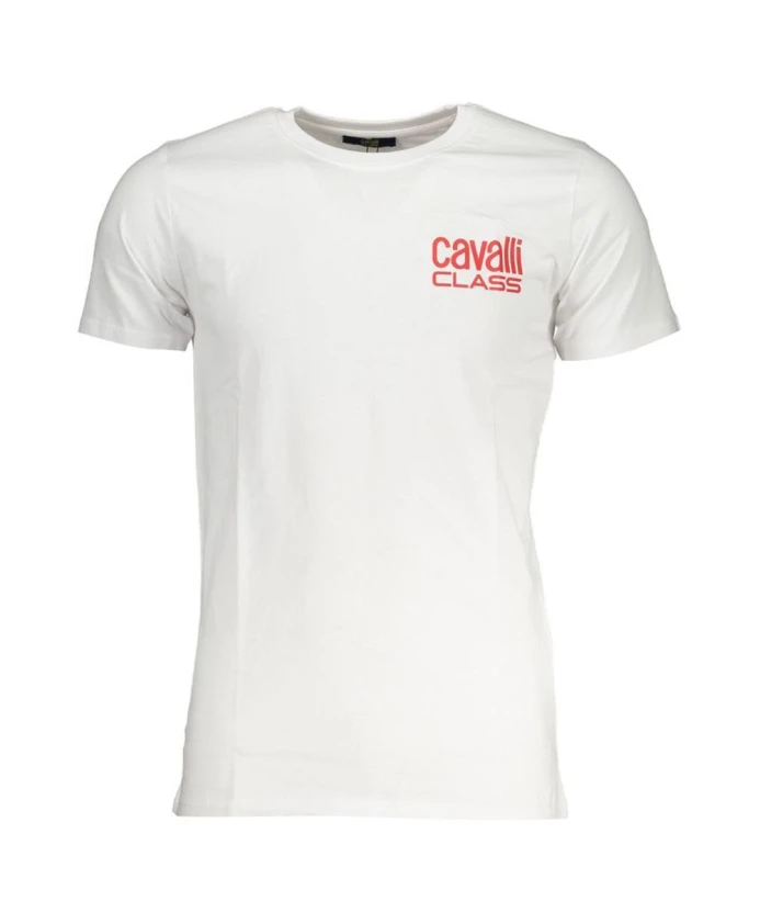 Белая хлопковая футболка с логотипом Cavalli Class, белый
Белая хлопковая футболка с логотипом Cavalli Class, белый