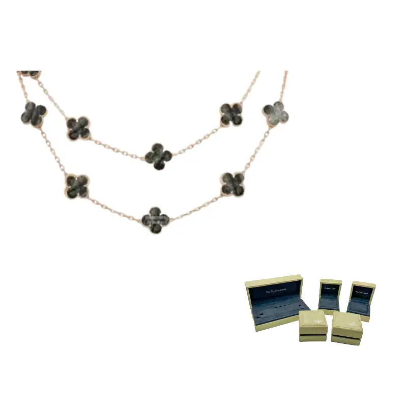 Van Cleef & Arpels Серебристый блеск обсидиановое ожерелье для женщин Black
Van Cleef & Arpels Серебристый блеск обсидиановое ожерелье для женщин Black