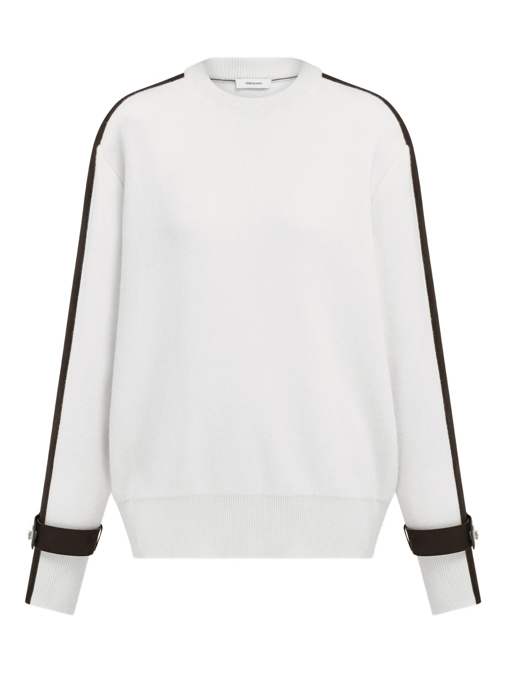 Свитер с круглым вырезом Ferragamo, белый
Свитер с круглым вырезом Ferragamo, белый