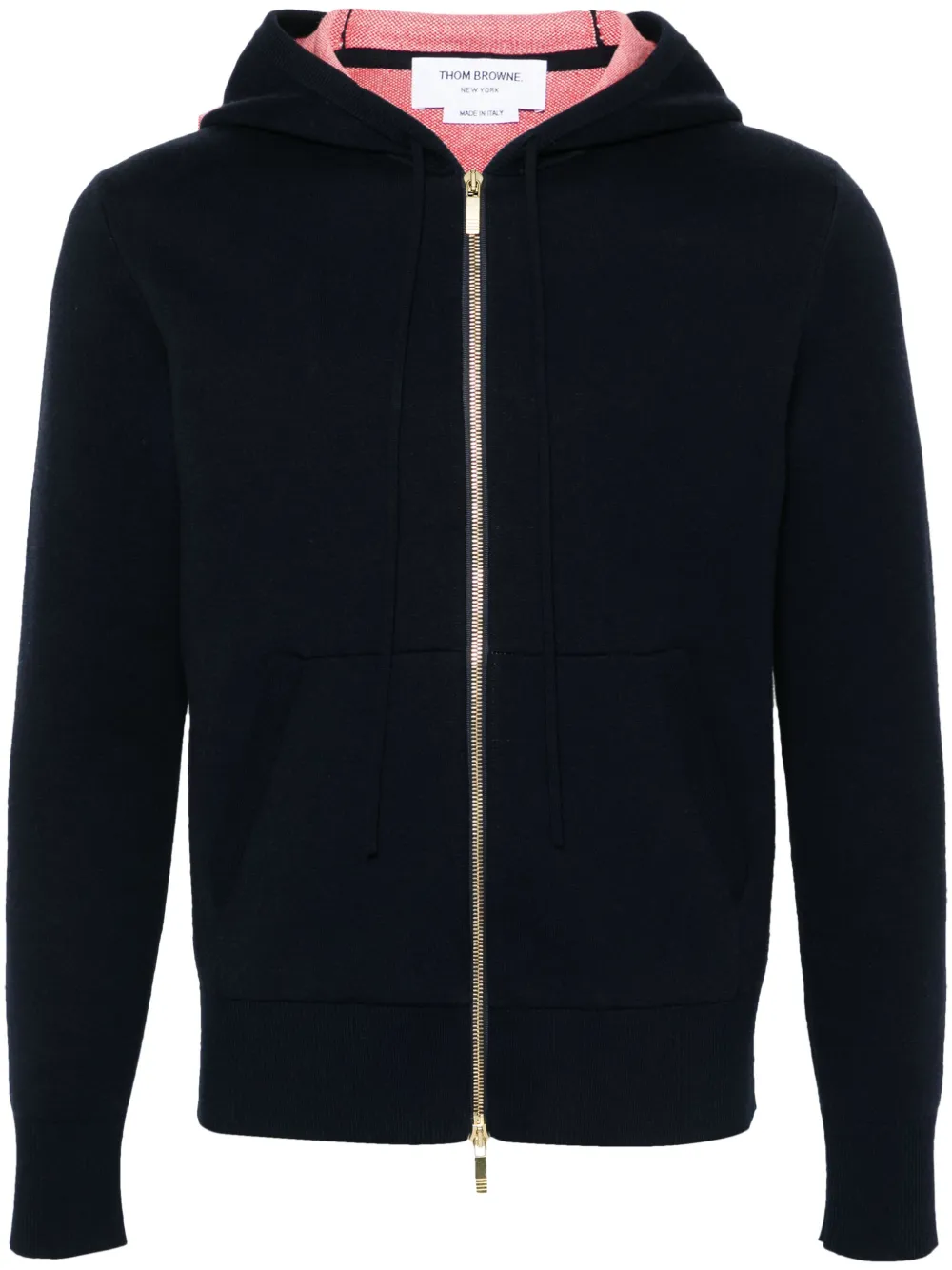 Жаккардовый кардиган с цветочным узором и капюшоном THOM BROWNE, синий 
Жаккардовый кардиган с цветочным узором и капюшоном THOM BROWNE, синий