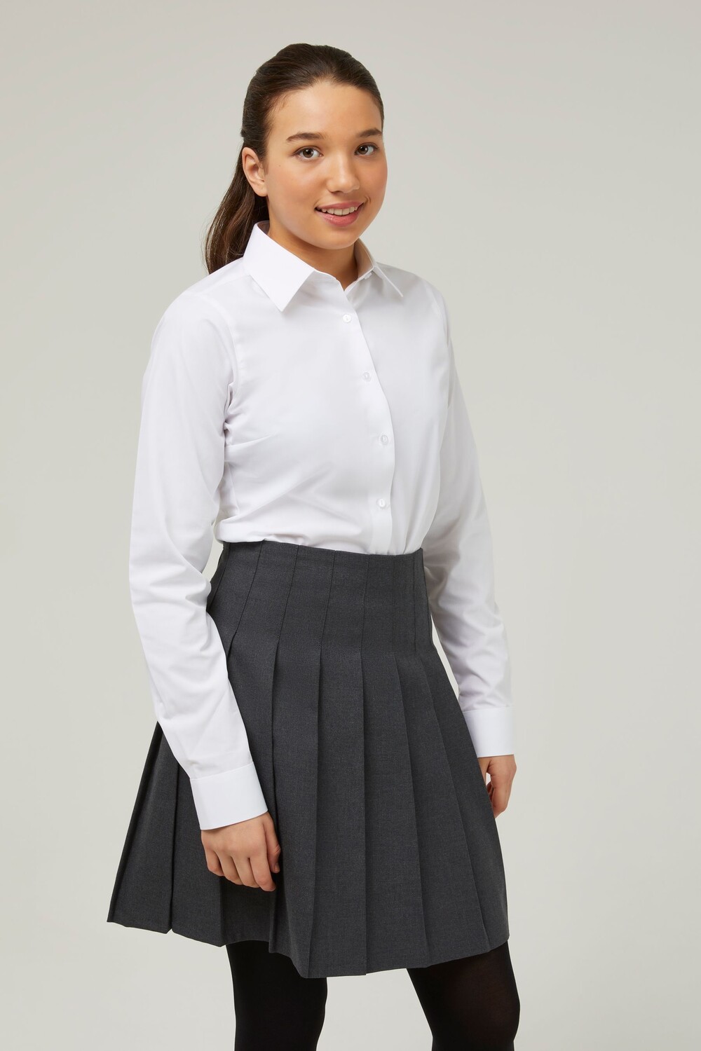 Набор из 3 школьных рубашек облегающего кроя с длинным рукавом Trutex, белый 
Набор из 3 школьных рубашек облегающего кроя с длинным рукавом Trutex, белый