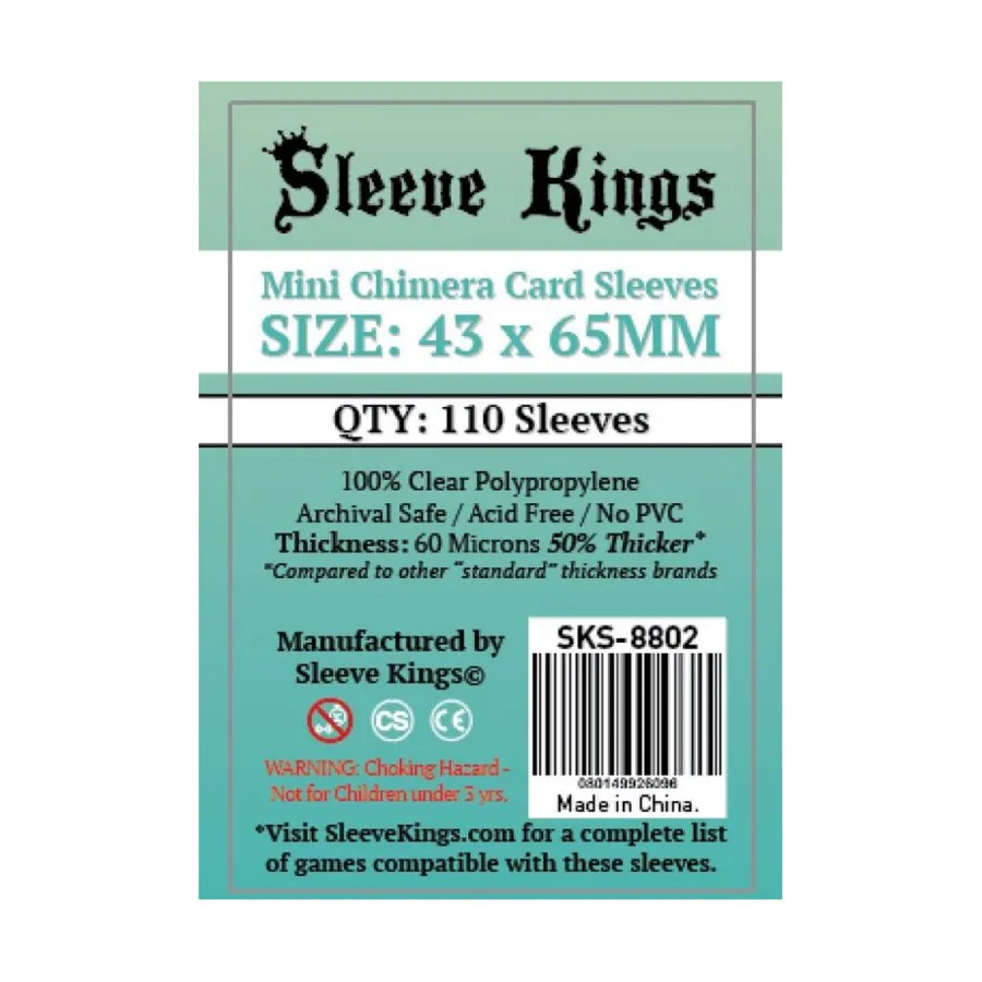 43x65 мм — обложки для мини-карт «Химера» (110), Card Sleeves (Sleeve Kings)
43x65 мм — обложки для мини-карт «Химера» (110), Card Sleeves (Sleeve Kings)