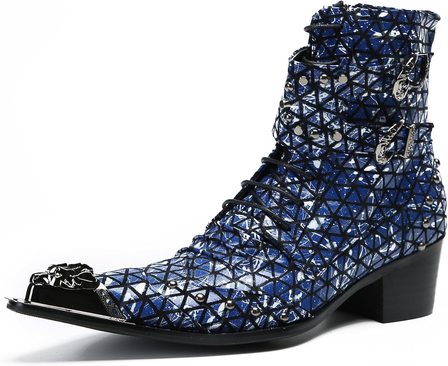 Мужские повседневные вестерн-ботинки Santimon Mens - Средние ботинки из натуральной кожи с бусинами и металлическим носком «крыло» для выпускного, балла или дискотеки, синий
Мужские повседневные вестерн-ботинки Santimon Mens - Средние ботинки из натуральной кожи с бусинами и металлическим носком «крыло» для выпускного, балла или дискотеки, синий