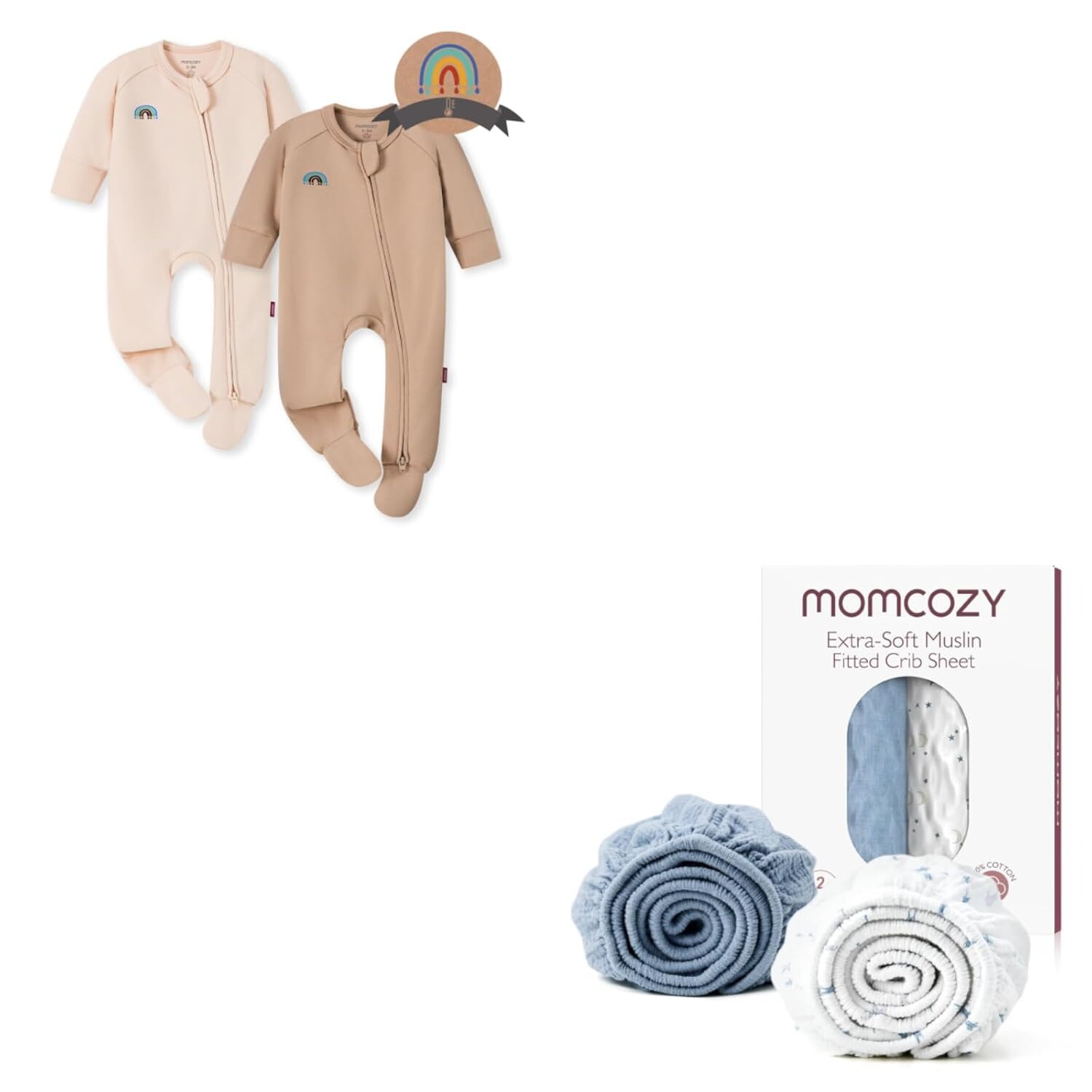 Momcozy муслиновые мини-простыни для детской кроватки, пижамы для мальчиков и девочек, двусторонняя молния с датчиком температуры, хлопок и вискоза, полученная из бамбука для новорожденных
Momcozy муслиновые мини-простыни для детской кроватки, пижамы для мальчиков и девочек, двусторонняя молния с датчиком температуры, хлопок и вискоза, полученная из бамбука для новорожденных