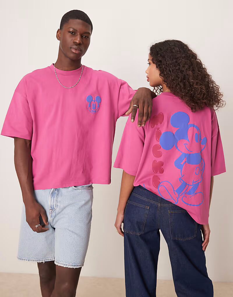 Футболка свободного кроя унисекс ASOS DESIGN Disney с принтом Микки Мауса розового цвета
Футболка свободного кроя унисекс ASOS DESIGN Disney с принтом Микки Мауса розового цвета