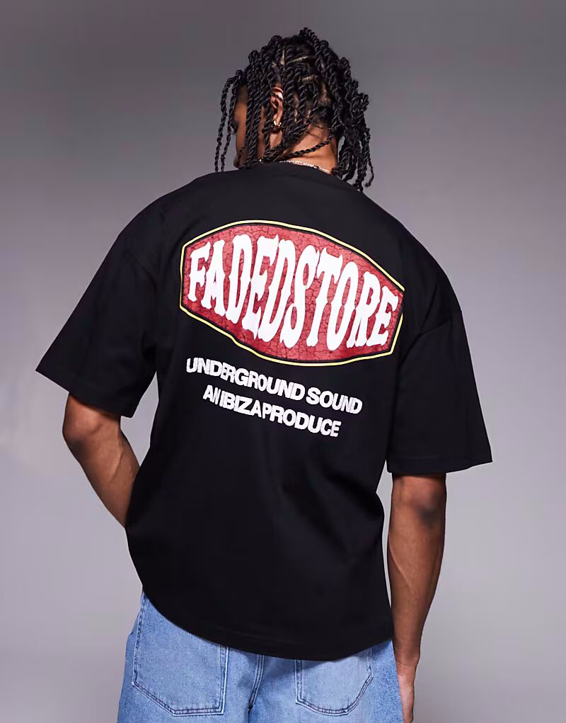 Футболка с принтом на спине Faded Store в овальном стиле черного цвета
Футболка с принтом на спине Faded Store в овальном стиле черного цвета