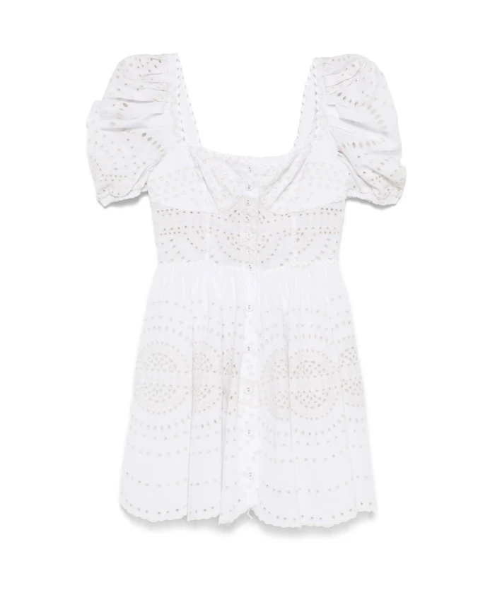 Бежевое платье с квадратным вырезом и английской вышивкой Charo Ruiz Ibiza, белый
Бежевое платье с квадратным вырезом и английской вышивкой Charo Ruiz Ibiza, белый