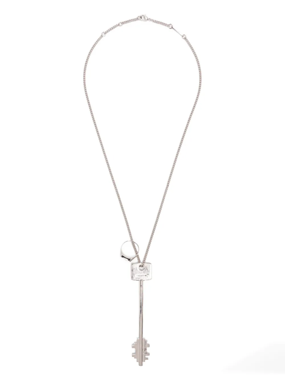 Ожерелье с подвеской-брелоком Rabanne, серебряный 
Ожерелье с подвеской-брелоком Rabanne, серебряный