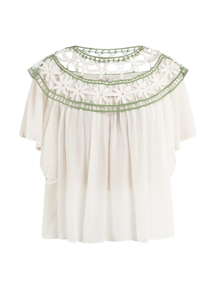 Женская рубашка с цветочным кружевом белого цвета IZIA
Женская рубашка с цветочным кружевом белого цвета IZIA